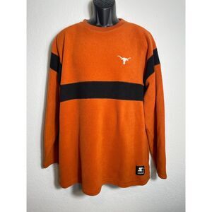 Vintage Starter Texas Longhorns Fleece Pullover‎ Sweatshirt Adult L Orange Black